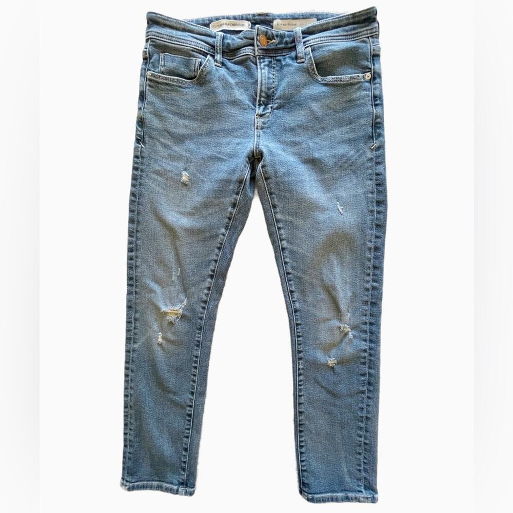Pilcro and the Letterpress Mid-Rise Slim Boyfriend Jeans Medium Wash Size 28